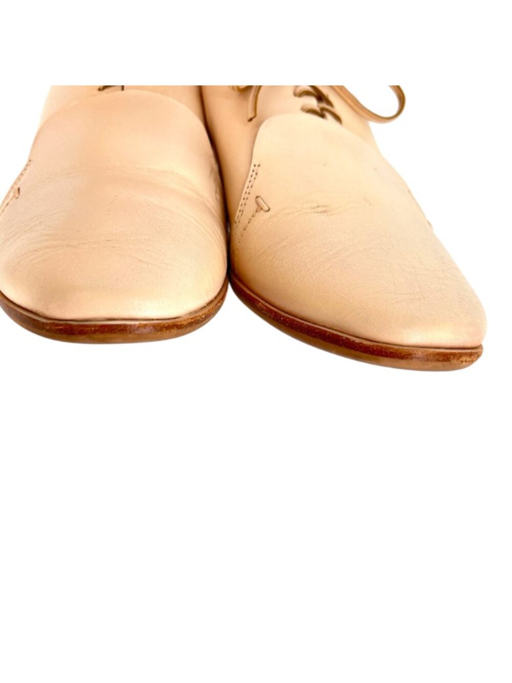 Jeffrey Campbell Beige Leather Slingback Oxford Shoes Size 9 Light Academia - Picture 10 of 14